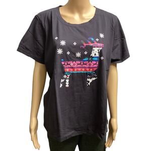 Vera Bradley dark grey short-sleeved tee reindeer graphic  patterned 2XL